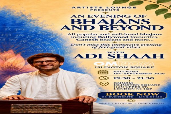 Live Kirtans and Bhajans with Adi Shaah - All popular and well loved Bhajans including bollywood — event image